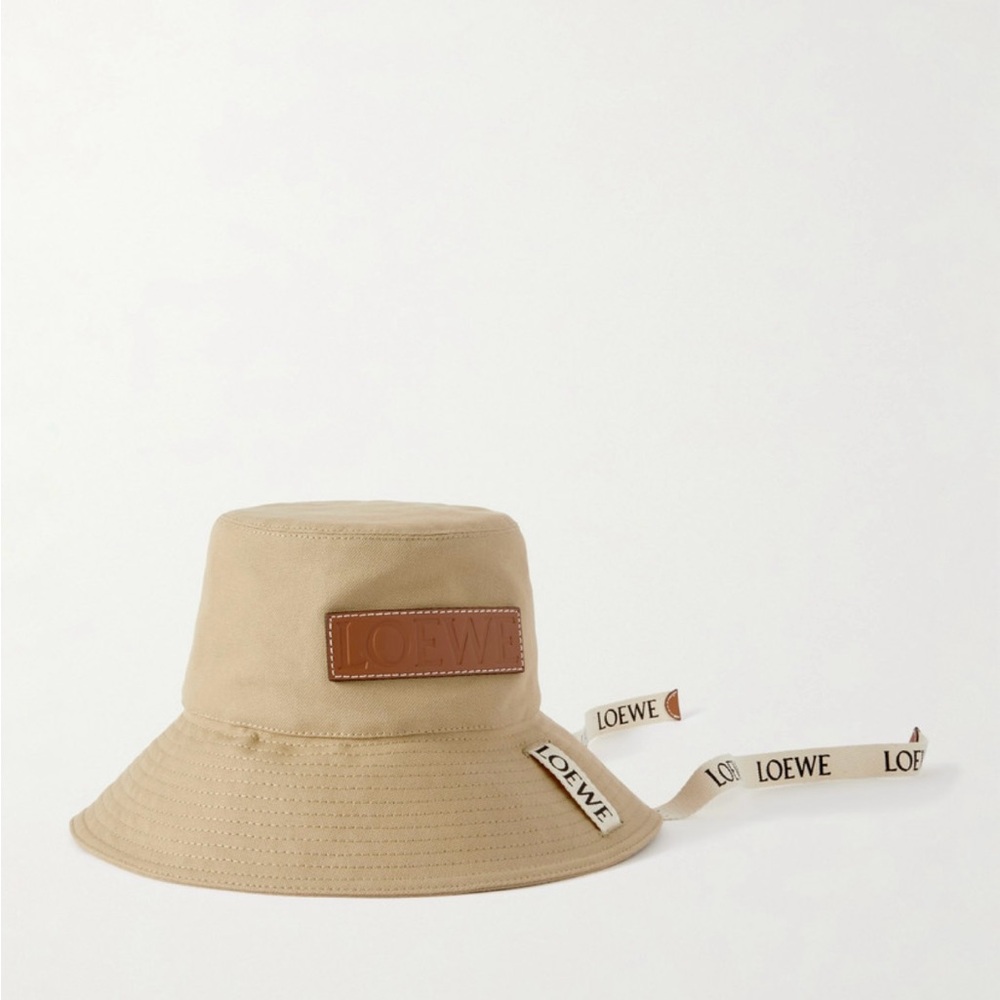 Loewe Tan Bucket Hat with Logo Strap
